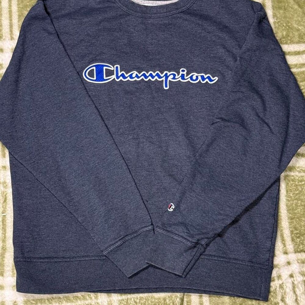 Champion Men's Navy and Blue Sweatshirt